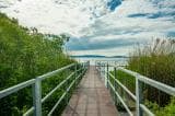 Walking on the shore at the lake of Balaton